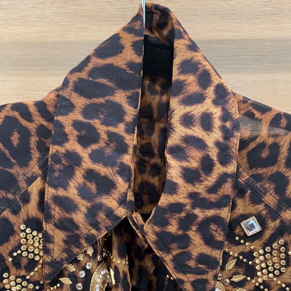 Vintage Sheer Cheetah Print Cowgirl Top - Picture 4 of 6